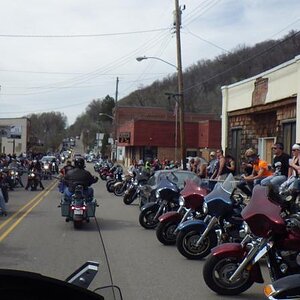 50th anniversary of the "Flood Run" - an estimated 30,000 motorcycles participated along the Mississippi River Road from Lakeland, MN towards the sout