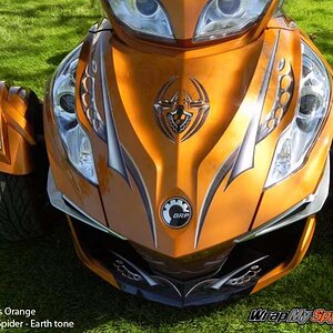 Cosmos Orange kit with Earth tone Boren spider.  Available at www.wrapmyspyder.com