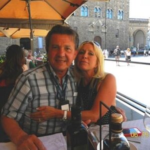 Italy Cafe with wife Janet