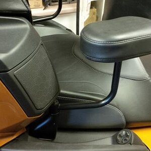 Passenger armrests from Cruiser Customizing. Com  Was purchased as chrome, had to powder coat it black