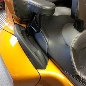 Passenger armrests from Cruiser Customizing. Com  Was purchased as chrome, had to powder coat it black