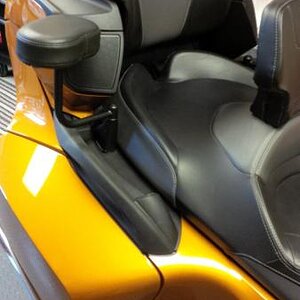 Passenger armrests from Cruiser Customizing. Com  Was purchased as chrome, had to powder coat it black