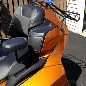 Rear luggage rack from Cruiser Customizing. Com  Was purchased as chrome, had to powder coat it black