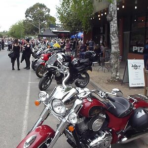 Checking out the bikes