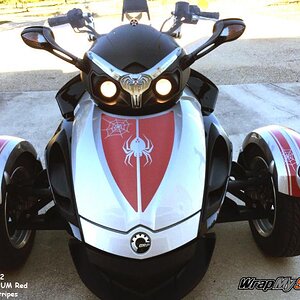 Ultra Metallic RED Black widow frunk insert with GT fender strips