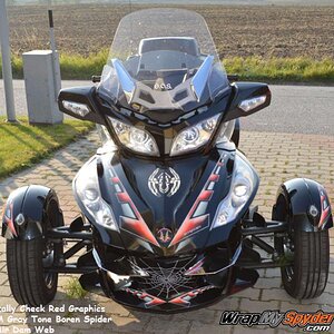 Rally Check Red with Medium Gray tone Boren spider