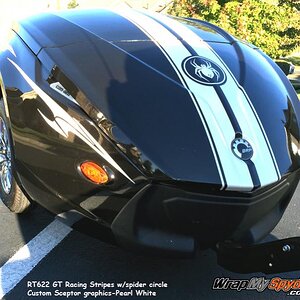 622 GT racing stripes Pearl White