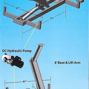 Lift mechanism dimensions.  The decks are shipped completely assembled and wired.  Installation requires two 1/2" mounting holes and routing the power