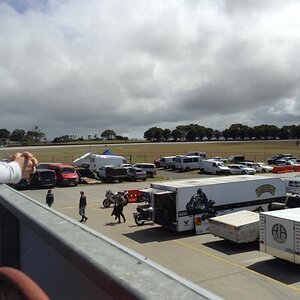 Looking out over track