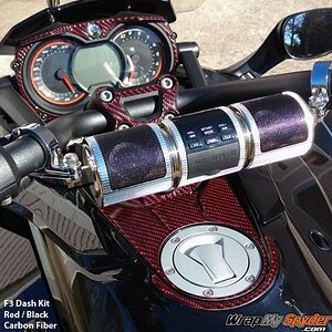 F3 Spyder Black Red Carbon Fiber dash kit