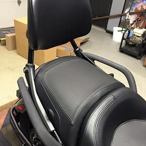 passenger backrest spring loaded easily removable