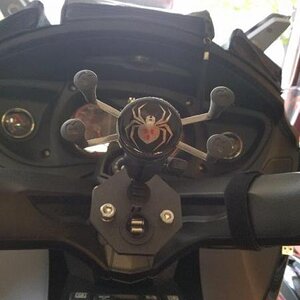 spider decal on x-grip for phone and GPS x-grip