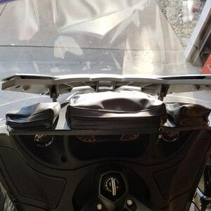 closer shot of tri-pouch mounted on dash