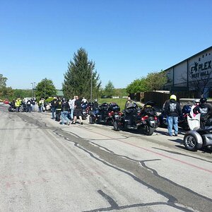 Lining up for the ride, led by Yazz, Dan and Seth