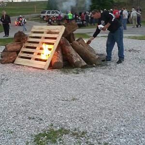 Lighting the bonfire