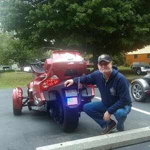 New LED flag installed by rally concessioner.