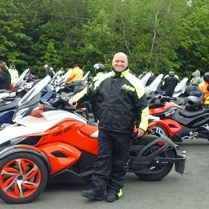 Audax (Spyder ST-S 2015) and I in Valcourt  2017 for BRP 10th  Anniversary.