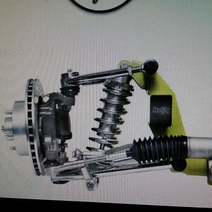 This is a close-up of one side of the suspension system I'm thinking of using to re-place the one in the chassis now - an early VW beetle one that had