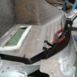 This is the rear half of the 917 sitting upright on it's tail .... what's pictured is what I have designed to bolt onto this half ... there are some f