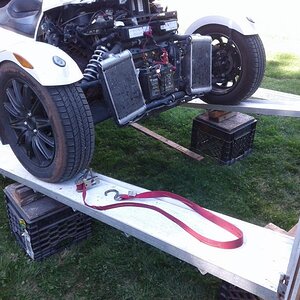 Before I load Her I must remove the FRUNK because my bed is too short .... I'm going to add 24 inches to the frame this summer and the same to the box