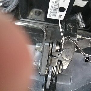 closeup frunk lock thumb