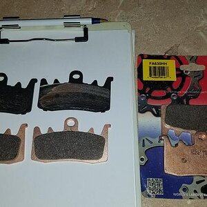 Front Brake Pad comparison