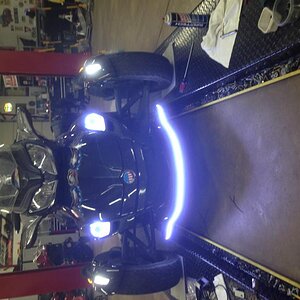 SpyderPops led bumpskid & Tric rings all lit with fender driving lights, good combination for me.
