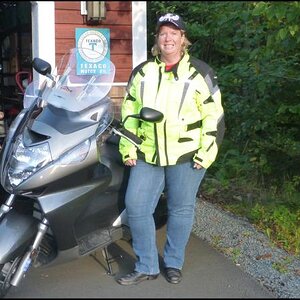 Christine and her bike.