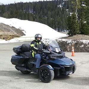 5 weeks owned and 4500 km riding. Still snow on the hills.