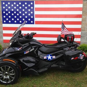 Nicely Patriotic display located here in town, unfortunately was lost in flood. Least got a pic