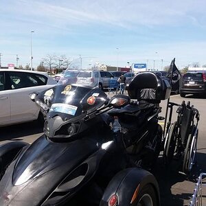 grocery stop, two trunks to handle it