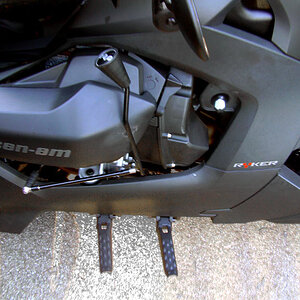 The "suicide" shifter is great. You can also see two stock footpegs - I use those as a heel/toe support.