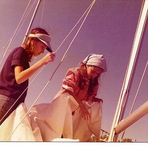 Lori and Dee Ann boating circa 1976 001