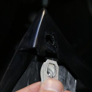 take out old screw  and  cut  red line to fit new quarter turn screw