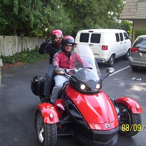 Dudley taking Suzanne for a ride.