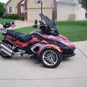 Right Side with TBR pipes notice I leaned the flags forward to match the seat back.