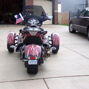 Rear View note the Rumbling Pride flag holders