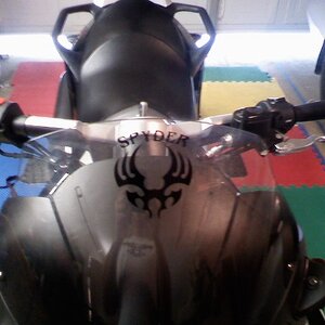 Spyder Decal 1.  He did this one in black instaed of silver, but we got it anyway.  Wanted it on the trunk, but it was kind of small.