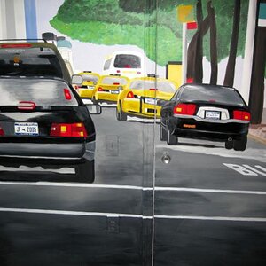 in traffic.  Semper Fi bumper sticker for my new (marine) son in law