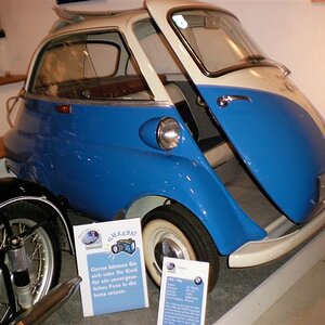 first reverse trike ( BMW isetta )