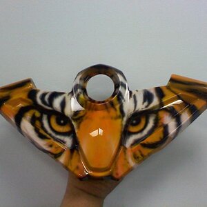 Center console for handlebars...TIGER EYES! Jeff at ISCI did this for me...