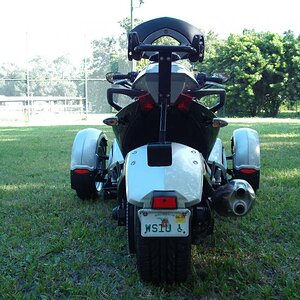 resized KB 034 rack does not block lights ,but sugest add small tag light ,or cool front fender turn -brake lights never to safe.