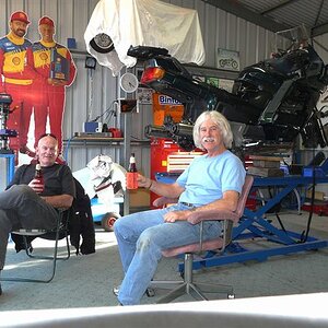 Dickie & me in Dickie's shed