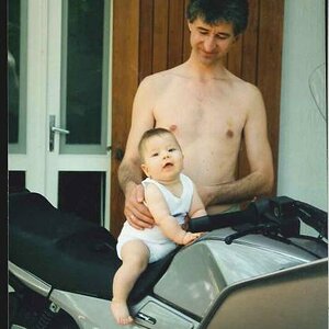 my son on his first test-ride