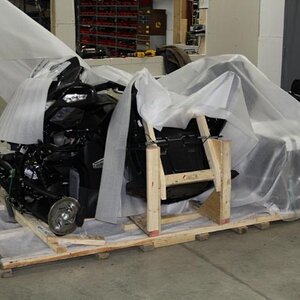 The whole thing was wrapped in plastic to protect it during shipping should the crate plastic(similar to tyvec)tear.