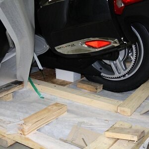 Left rear after wheels were removed.