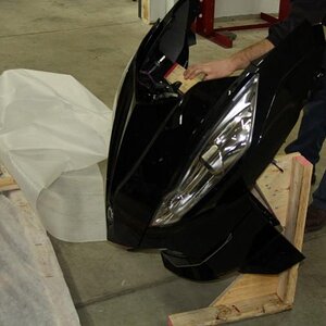 Nose assembly after being removed from crate base.