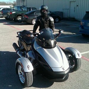 Leaving the dealership to take it for my first ride and then home.