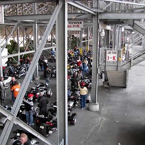 Staging area under the stands
