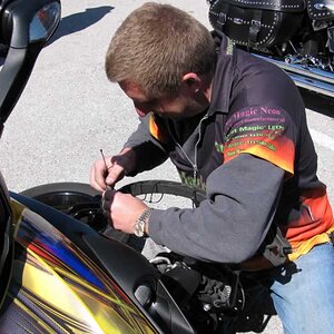 Readying the zip ties for the cable.